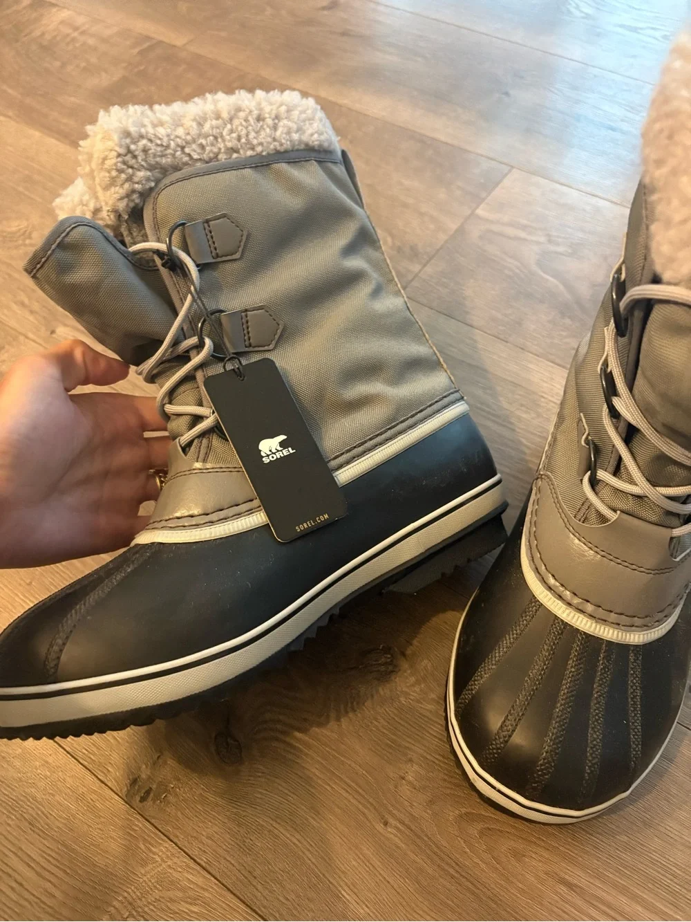 Sorel Kids Brown and Gray Insulated Snow Boots with Faux Fur